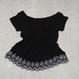 OLD NAVY Black Off Shoulder Blouse Top
